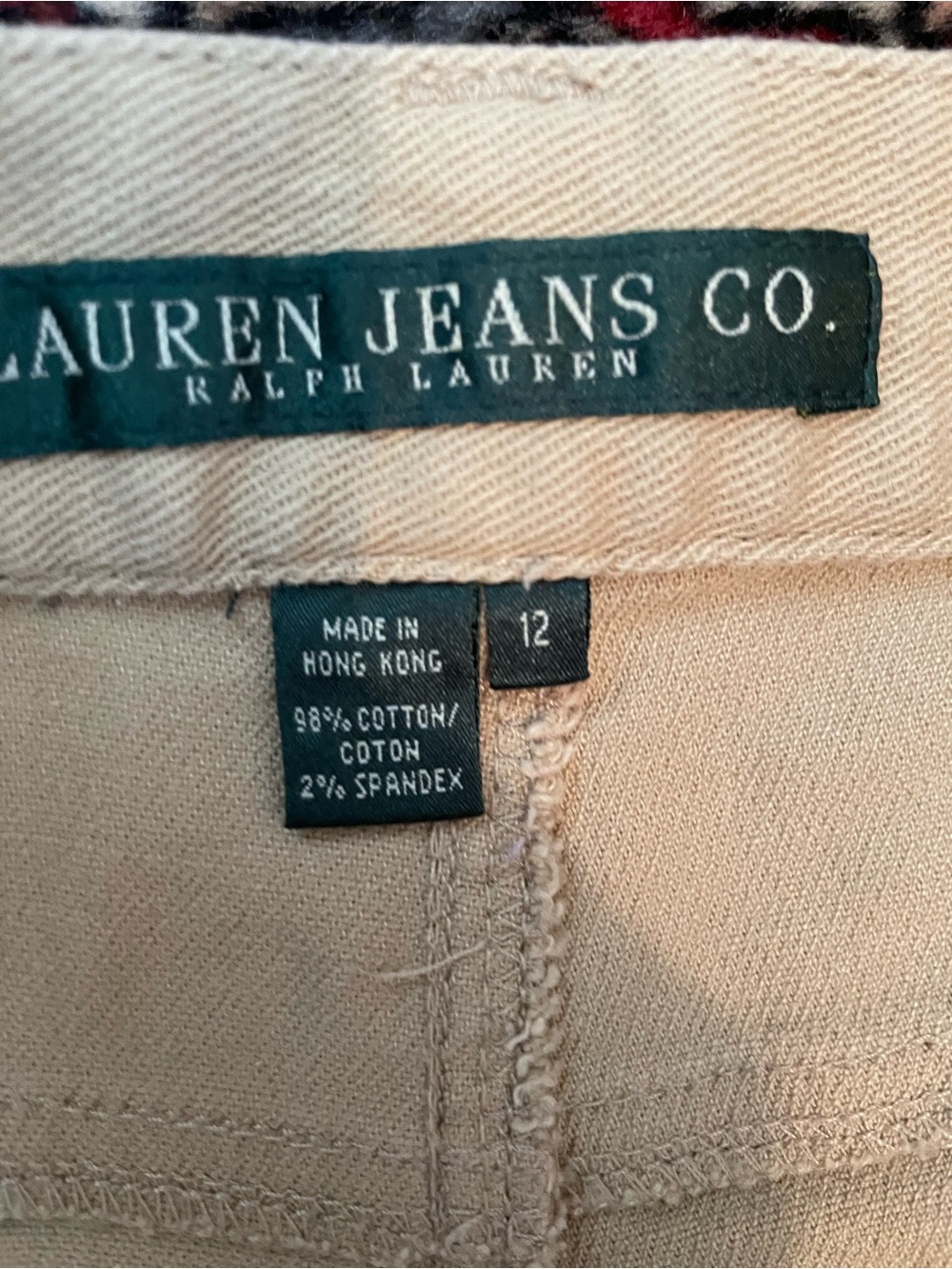 Ralph Lauren Jeans Co. Vintage Tan Jeans w Turquoise Beading Size 12 Made in HK - Picture 15 of 15